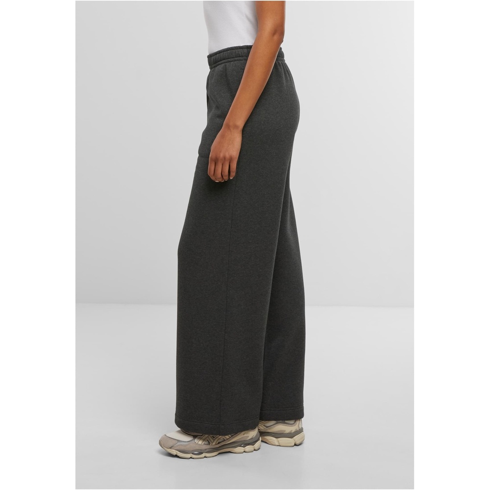 Urban Classics - Fluffy wideleg Dames joggingbroek - Grijs